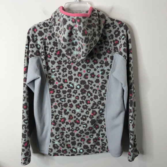 The North Face Girls' Gray Pink Animal Print Full Zip Fleece Hoodie Size XL - Picture 7 of 7